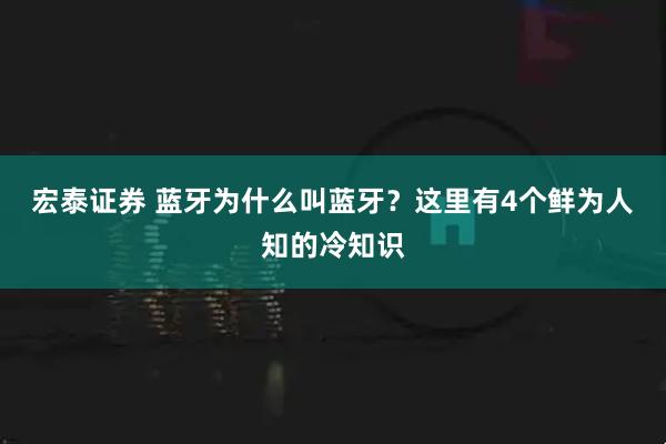 宏泰证券 蓝牙为什么叫蓝牙？这里有4个鲜为人知的冷知识